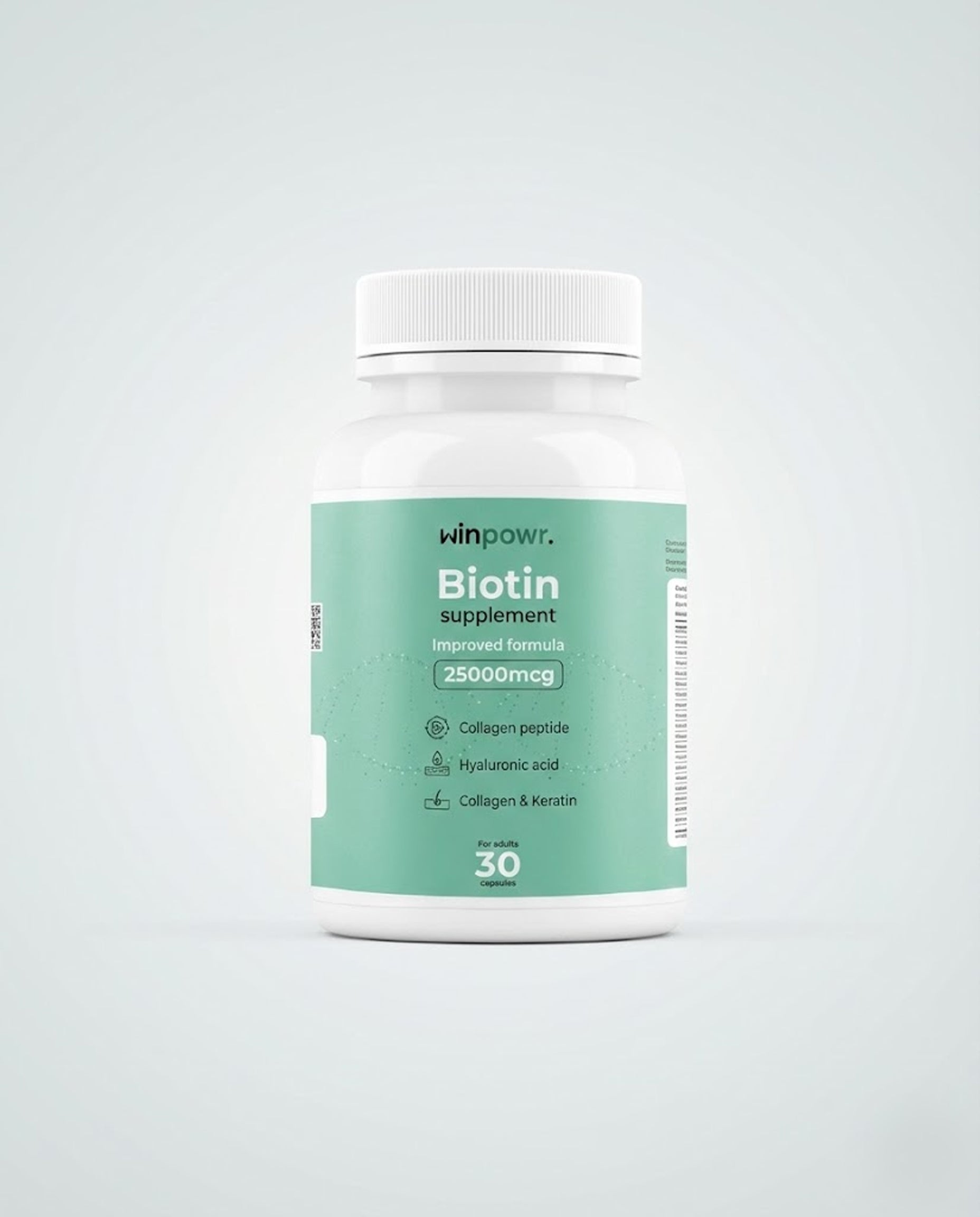 Winpowr's Biotin Collagen & Keratin - 25000mcg